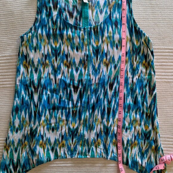 St. John's Bay Patterned, Flowy Tank Top, L - Picture 6 of 6